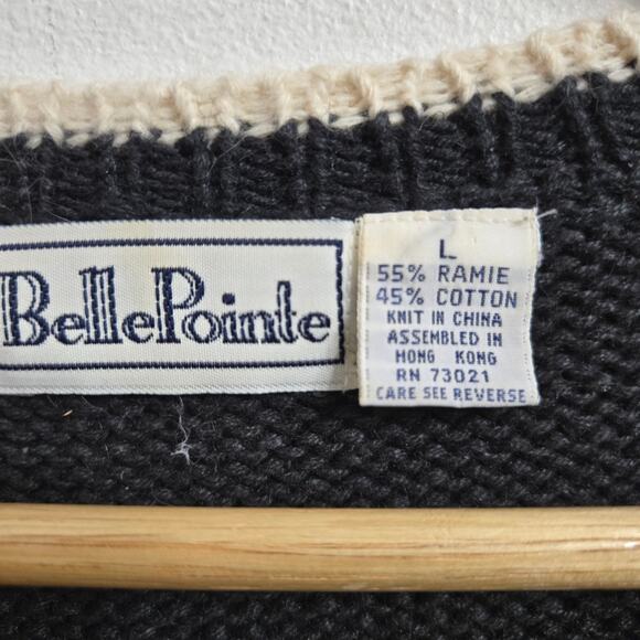 Belle Pointe Womens Vtg 90s Christmas Holiday Candy Sequins Cardigan Sweater L - Picture 7 of 11